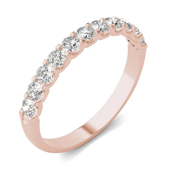 1/2 CTW Round Caydia Lab Grown Diamond Classic Wedding Band 18K Rose Gold