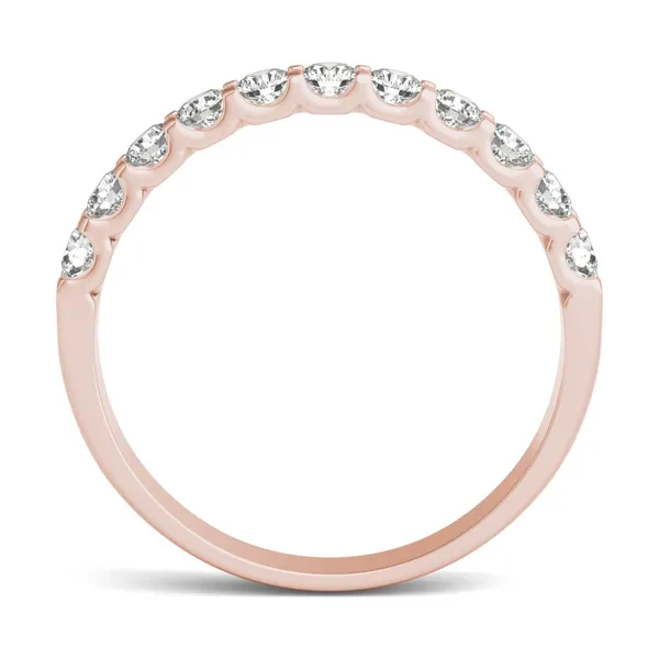 1/2 CTW Round Caydia Lab Grown Diamond Classic Wedding Band 18K Rose Gold