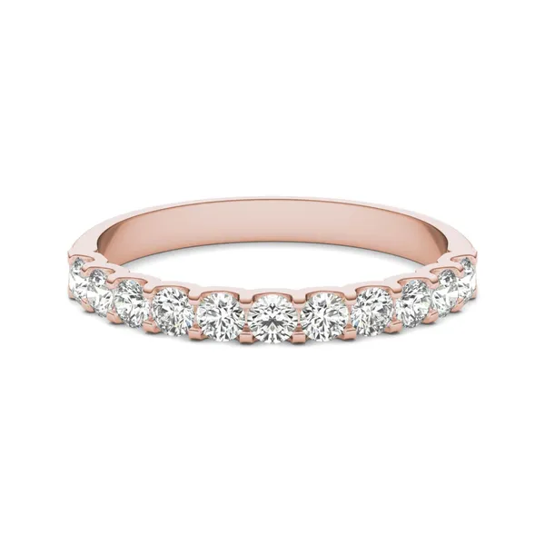1/2 CTW Round Caydia Lab Grown Diamond Classic Wedding Band 18K Rose Gold