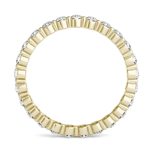3/4 CTW Round Caydia Lab Grown Diamond Single Prong Eternity Band 18K Yellow Gold