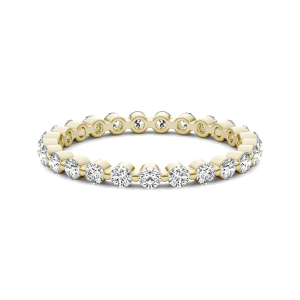 3/4 CTW Round Caydia Lab Grown Diamond Single Prong Eternity Band 18K Yellow Gold