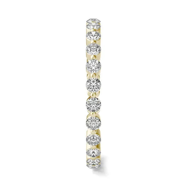 3/4 CTW Round Caydia Lab Grown Diamond Single Prong Eternity Band 18K Yellow Gold