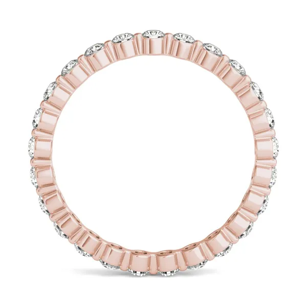 3/4 CTW Round Caydia Lab Grown Diamond Single Prong Eternity Band 18K Rose Gold