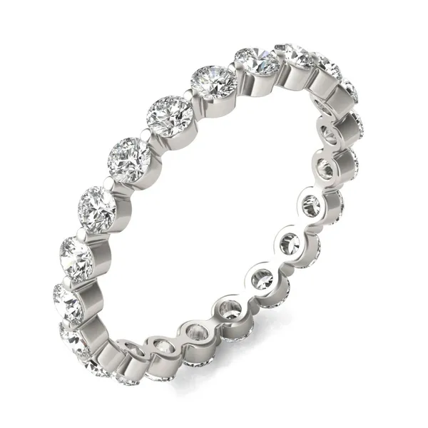 1 CTW Round Caydia Lab Grown Diamond Single Prong Eternity Band 18K White Gold