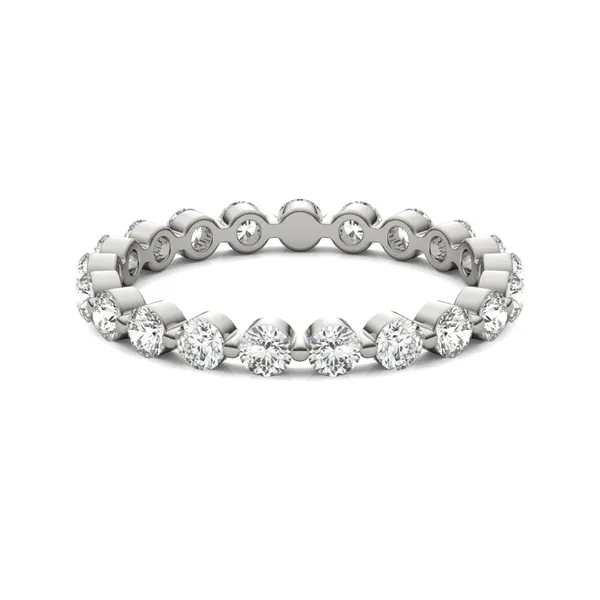 1 CTW Round Caydia Lab Grown Diamond Single Prong Eternity Band 18K White Gold