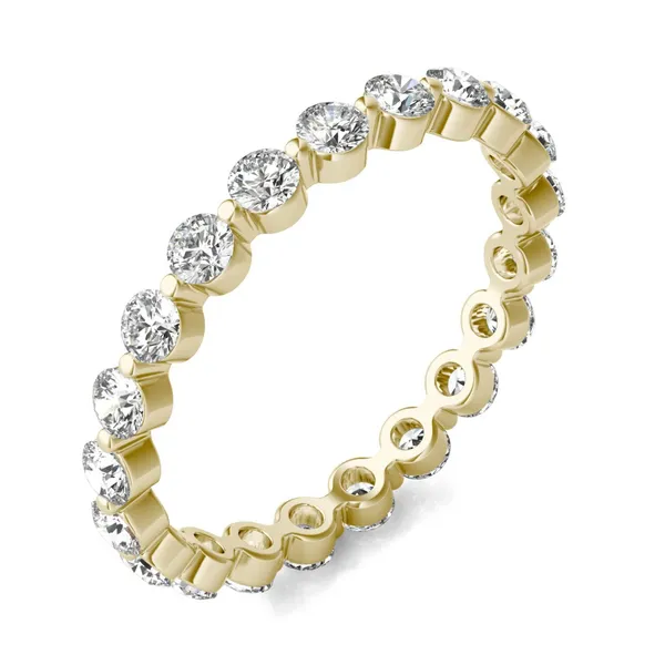 1 CTW Round Caydia Lab Grown Diamond Single Prong Eternity Band 18K Yellow Gold
