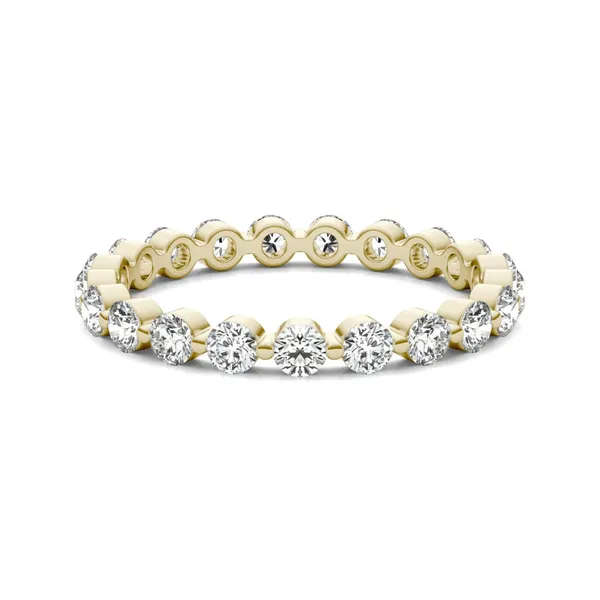 1 CTW Round Caydia Lab Grown Diamond Single Prong Eternity Band 18K Yellow Gold