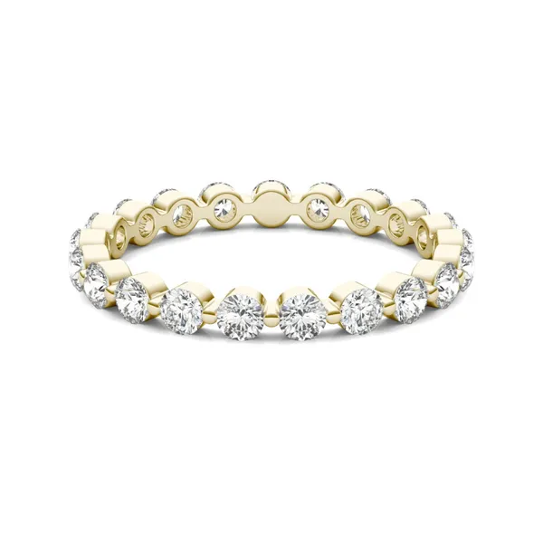 1 CTW Round Caydia Lab Grown Diamond Single Prong Eternity Band 18K Yellow Gold