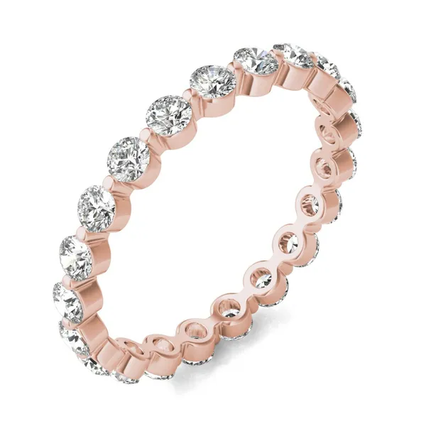 1 CTW Round Caydia Lab Grown Diamond Single Prong Eternity Band 18K Rose Gold