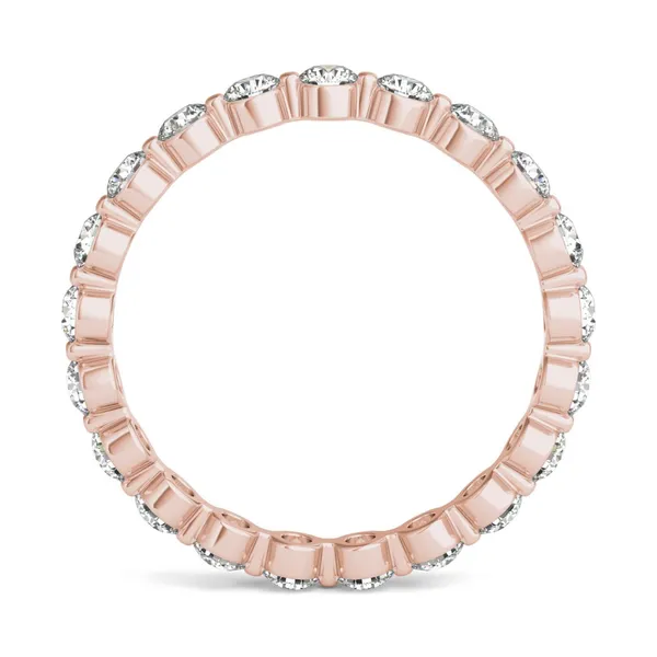 1 CTW Round Caydia Lab Grown Diamond Single Prong Eternity Band 18K Rose Gold