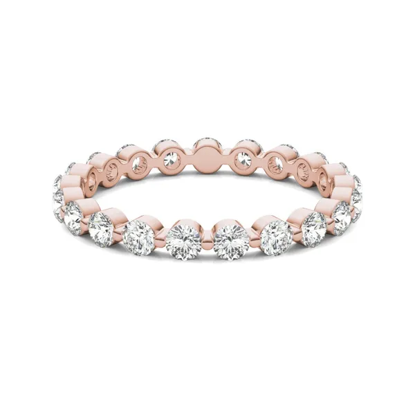 1 CTW Round Caydia Lab Grown Diamond Single Prong Eternity Band 18K Rose Gold