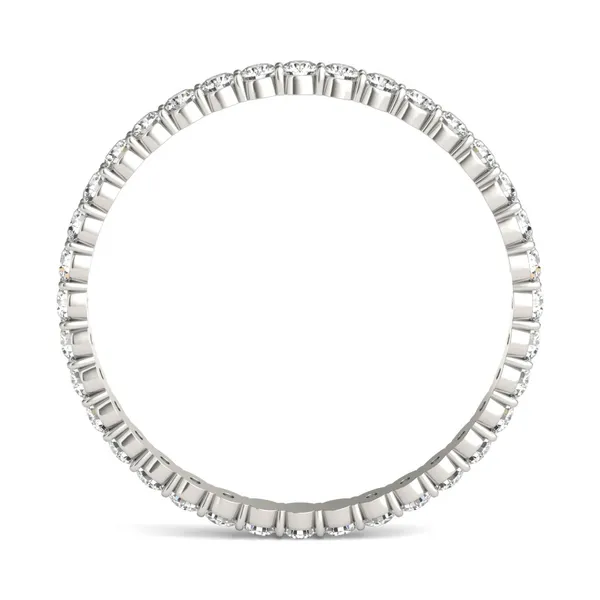1/2 CTW Round Caydia Lab Grown Diamond Scallop Edge Eternity Band 18K White Gold