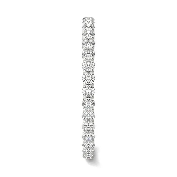 1/2 CTW Round Caydia Lab Grown Diamond Scallop Edge Eternity Band 18K White Gold