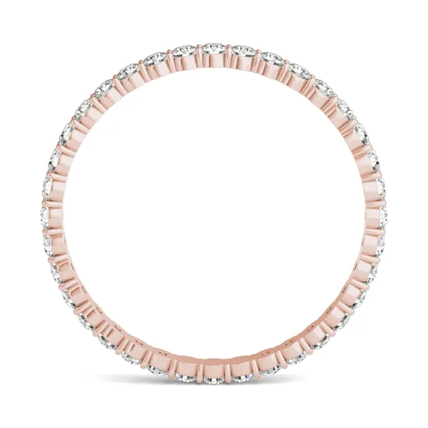 1/2 CTW Round Caydia Lab Grown Diamond Scallop Edge Eternity Band 18K Rose Gold