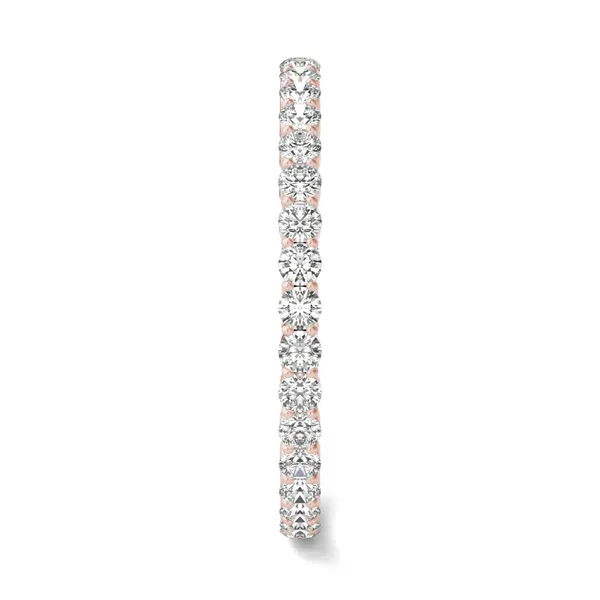 1/2 CTW Round Caydia Lab Grown Diamond Scallop Edge Eternity Band 18K Rose Gold