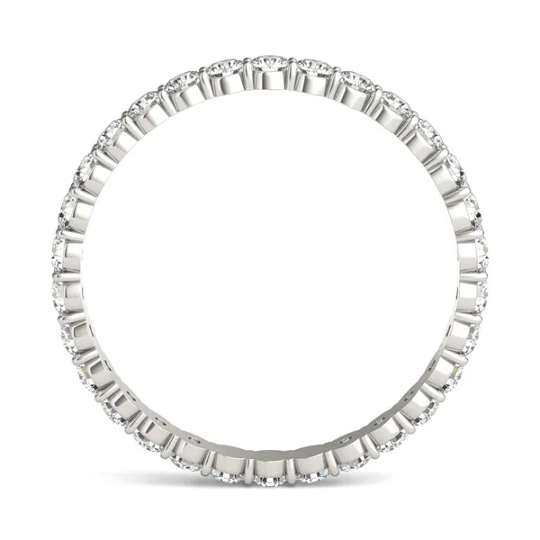 7/8 CTW Round Caydia Lab Grown Diamond Scallop Edge Eternity Band Ring 18K White Gold