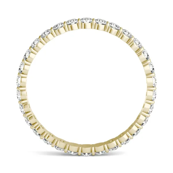 7/8 CTW Round Caydia Lab Grown Diamond Scallop Edge Eternity Band Ring 18K Yellow Gold