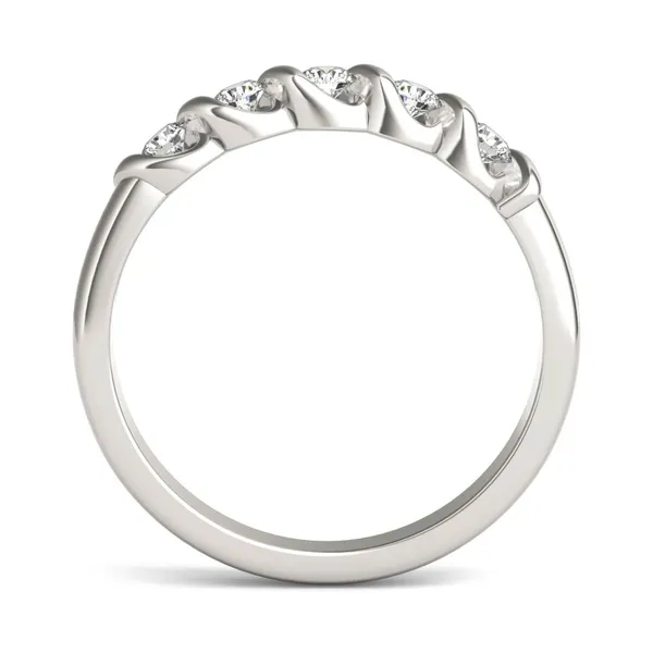 1/4 CTW Round Caydia Lab Grown Diamond Five Stone Twist Anniversary Band 14K White Gold