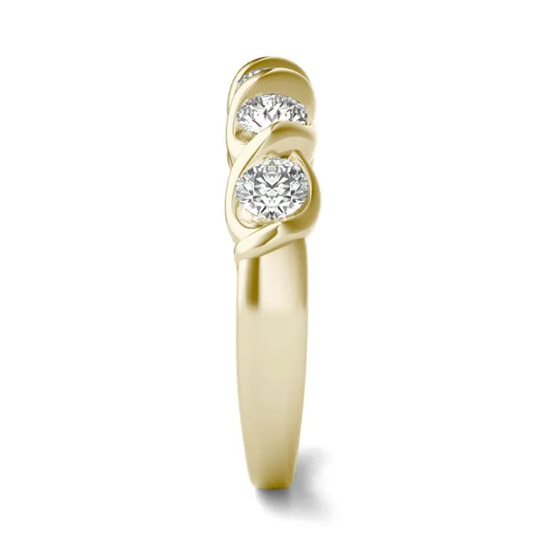 1/2 CTW Round Caydia Lab Grown Diamond Five Stone Twist Anniversary Band 14K Yellow Gold