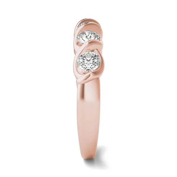 1/2 CTW Round Caydia Lab Grown Diamond Five Stone Twist Anniversary Band 14K Rose Gold