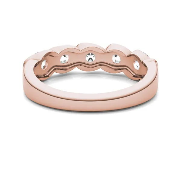 1/2 CTW Round Caydia Lab Grown Diamond Five Stone Twist Anniversary Band 14K Rose Gold