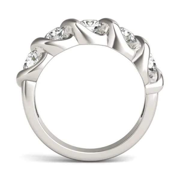 1 1/4 CTW Round Caydia Lab Grown Diamond Five Stone Twist Anniversary Band 14K White Gold