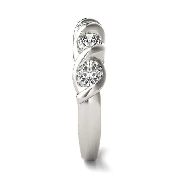 1 1/4 CTW Round Caydia Lab Grown Diamond Five Stone Twist Anniversary Band 14K White Gold