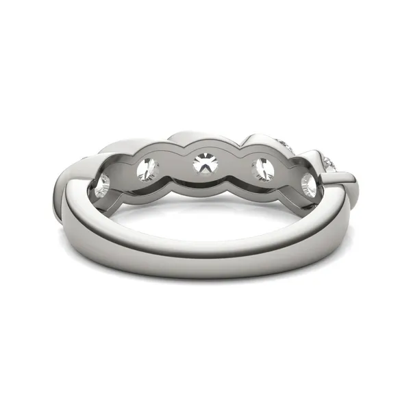 1 1/4 CTW Round Caydia Lab Grown Diamond Five Stone Twist Anniversary Band 18K White Gold