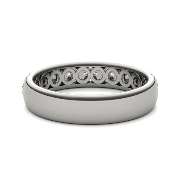 1/2 CTW Round Caydia Lab Grown Diamond Three Row Pave Anniversary Band 18K White Gold