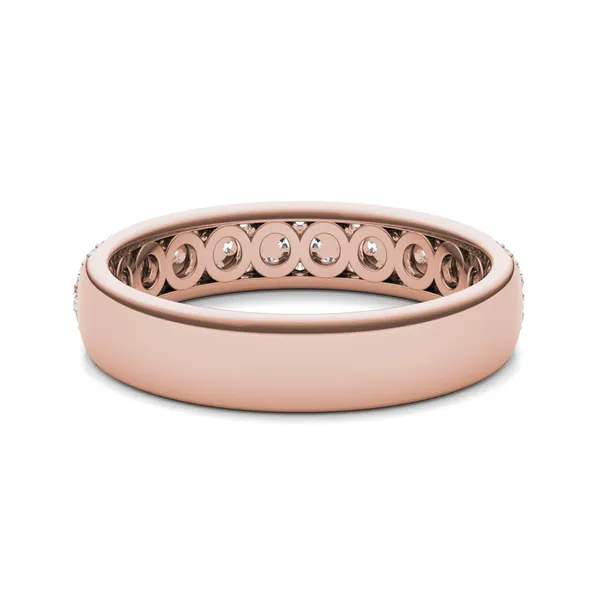 1 CTW Round Caydia Lab Grown Diamond Three Row Pave Anniversary Band 18K Rose Gold