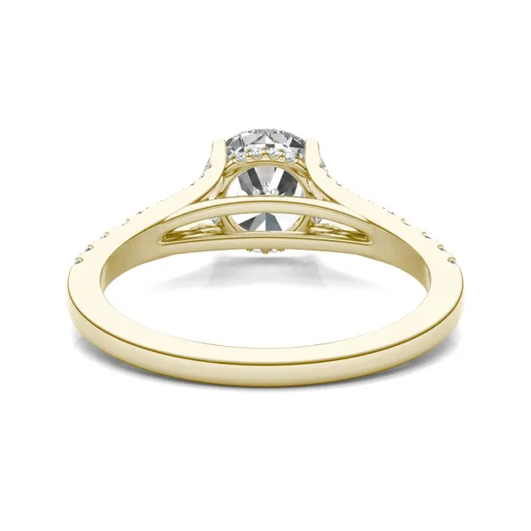 1 7/8 CTW Round Caydia Lab Grown Diamond Split Shank Hidden Halo Ring 14K Yellow Gold