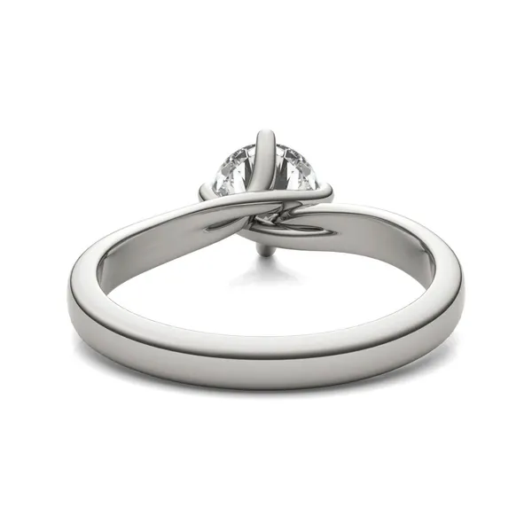 3/4 CTW Round Caydia Lab Grown Diamond Four Prong Twist Solitaire Engagement Ring 14K White Gold