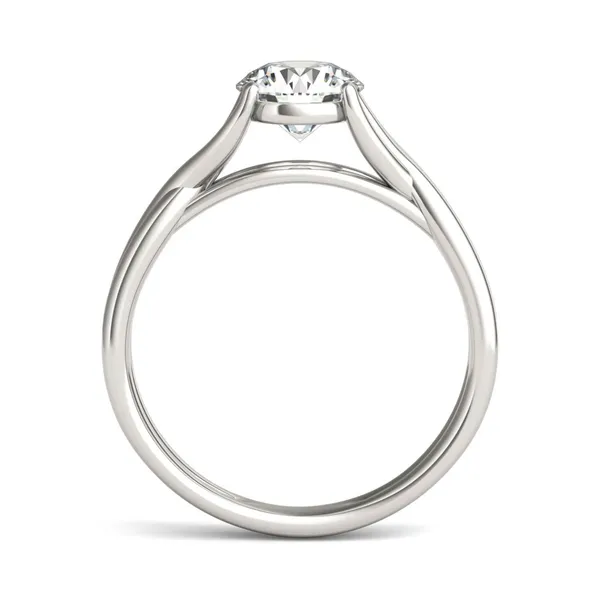 1 CTW Round Caydia Lab Grown Diamond Interlaced Solitaire Engagement Ring 14K White Gold