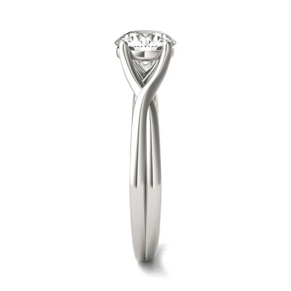 1 CTW Round Caydia Lab Grown Diamond Interlaced Solitaire Engagement Ring 14K White Gold