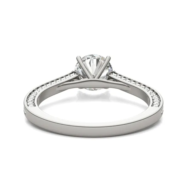 1 2/5 CTW Round Caydia Lab Grown Diamond Three-Sided Solitaire Engagement Ring 14K White Gold