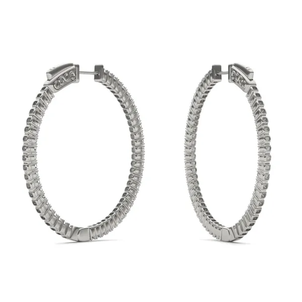 1 CTW Round Caydia Lab Grown Diamond Inside Out Earrings 14K White Gold