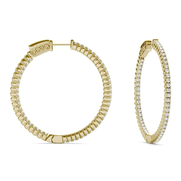 1 CTW Round Caydia Lab Grown Diamond Inside Out Earrings 14K Yellow Gold