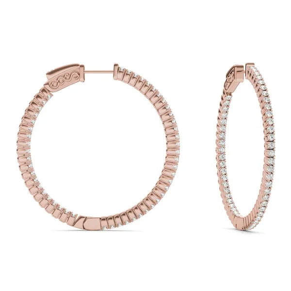 1 CTW Round Caydia Lab Grown Diamond Inside Out Earrings 14K Rose Gold