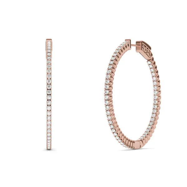 1 CTW Round Caydia Lab Grown Diamond Inside Out Earrings 14K Rose Gold