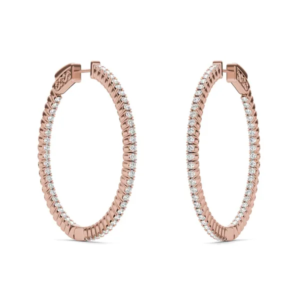 1 CTW Round Caydia Lab Grown Diamond Inside Out Earrings 14K Rose Gold