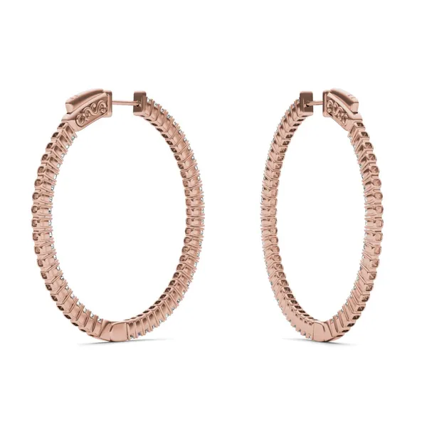 1 CTW Round Caydia Lab Grown Diamond Inside Out Earrings 14K Rose Gold