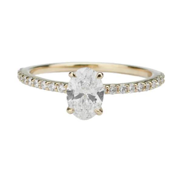 0.97 CTW Oval Side-Stone Engagement Ring