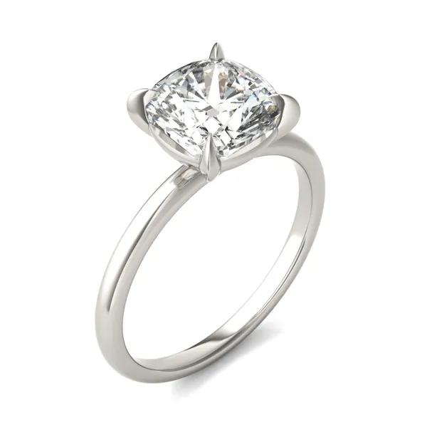 3.00 CTW Cushion Caydia Lab Grown Diamond Ring 18K White Gold