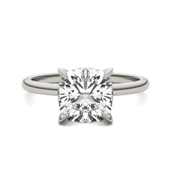 3.00 CTW Cushion Caydia Lab Grown Diamond Ring 18K White Gold