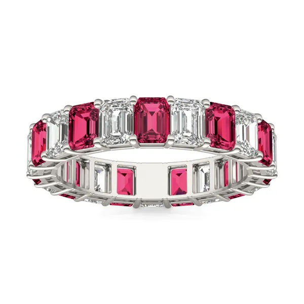 Ruby Alternating Basket Eternity Band