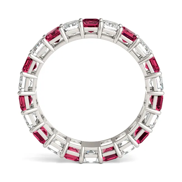 Ruby Alternating Basket Eternity Band