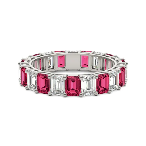 Ruby Alternating Basket Eternity Band