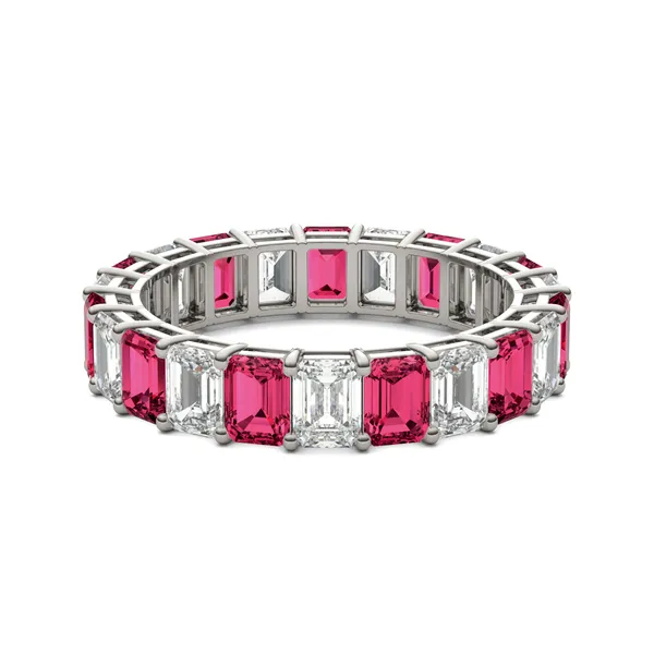 Ruby Alternating Basket Eternity Band