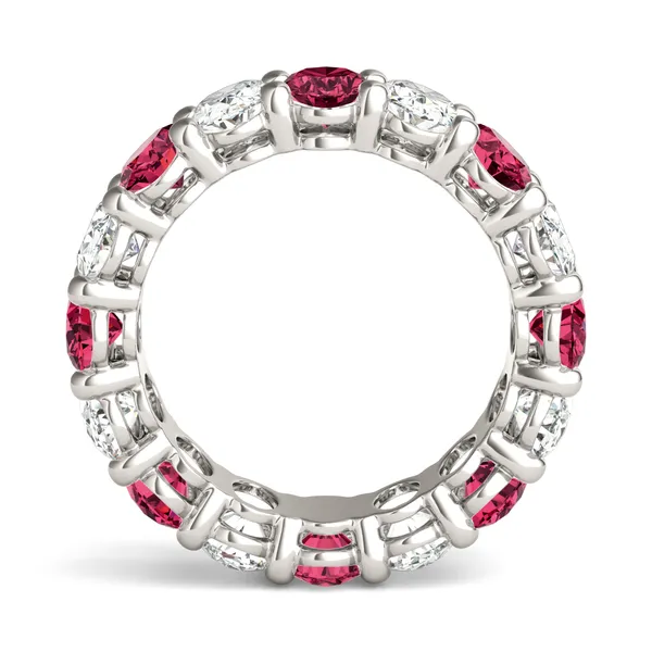 Oval Alternating Basket Ruby Eternity Band