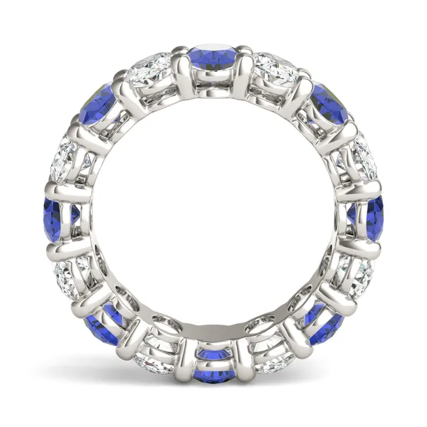 Oval Alternating Basket Sapphire Eternity Band